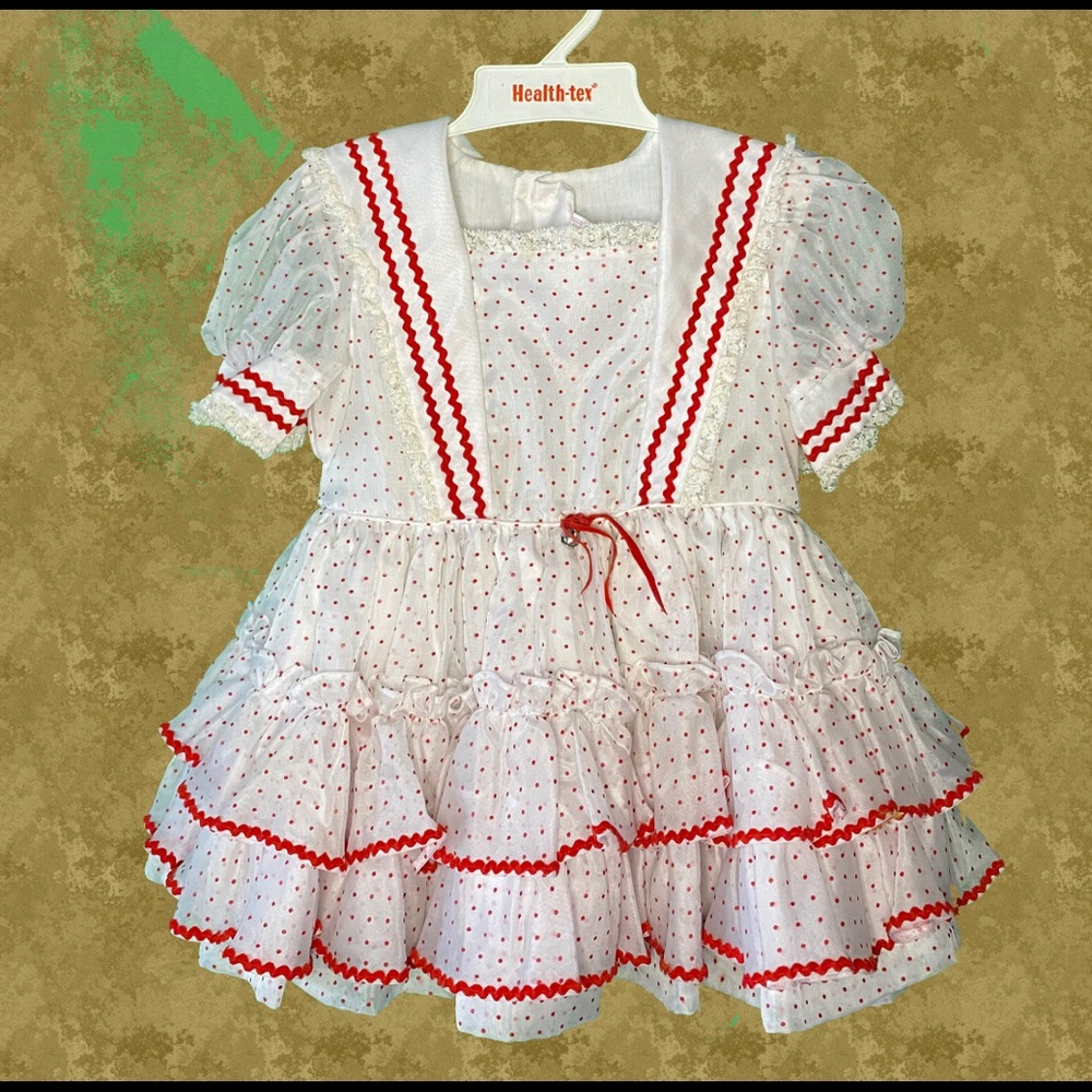 Red and white polka dress